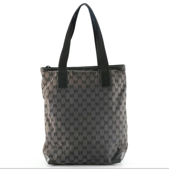Authenticated Gucci Gray Canvas & Leather GG Tote - Picture 6 of 13